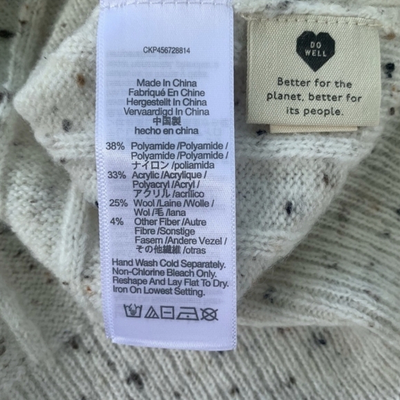 NWT Madewell Cream Crew Neck Cable-Knit Sweater Size 2x - Picture 11 of 11